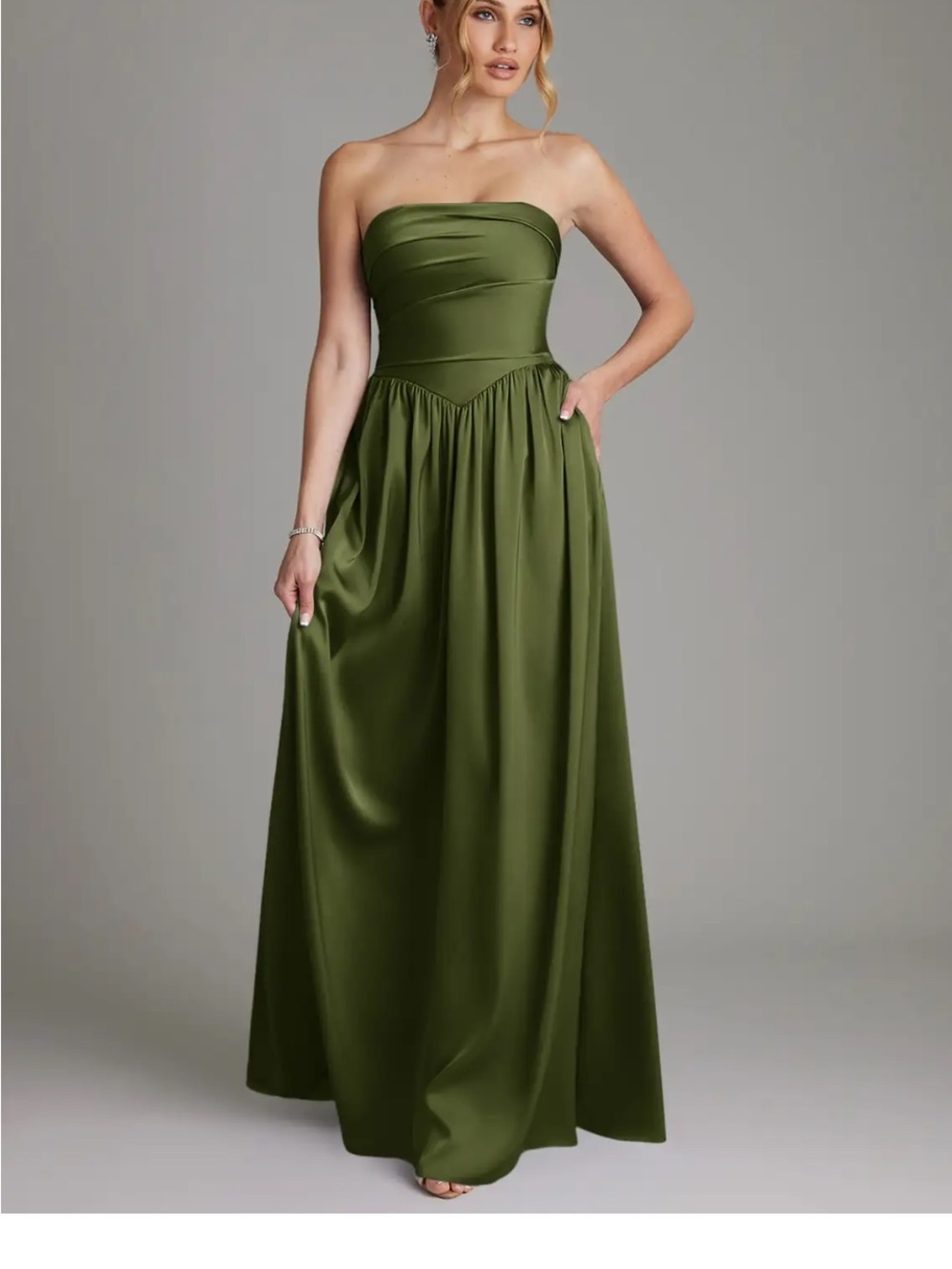 Azazie Zena Olive Green Bridesmaid Dress